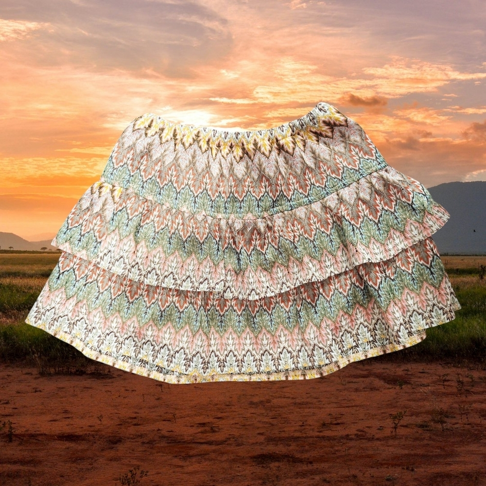 Rachael & Chloe Multicolor Tiered A-Line Skirt